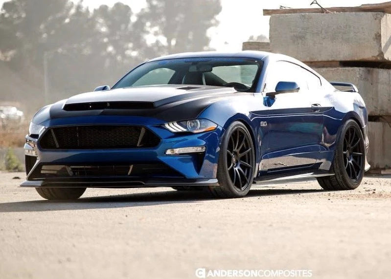 ANDERSON COMPOSITES 2018-2023 FORD MUSTANG TYPE-AR CARBON FIBER FRONT CHIN SPLITTER (PP1)