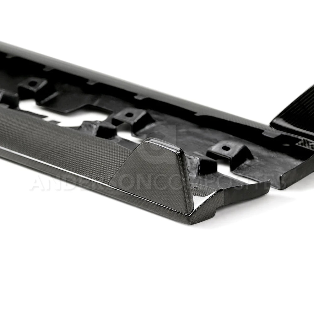 Anderson Composites 2015 - 2023 MUSTANG GT350 STYLE CARBON FIBER SIDE ROCKER PANEL SPLITTERS (PAIR)