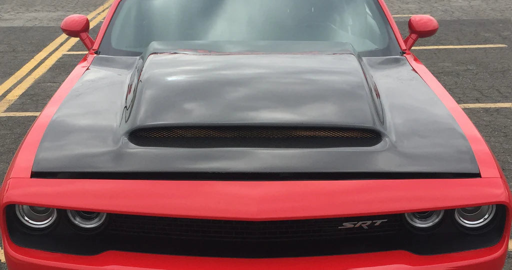 ANDERSON COMPOSITES 2018-2023 DODGE CHALLENGER DEMON COWL-STYLE CARBON FIBER HOOD