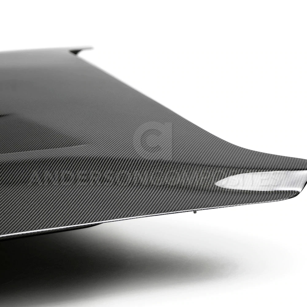 2018-2023 FORD MUSTANG TYPE-SA DOUBLE SIDED CARBON FIBER HEAT EXTRACTOR HOOD
