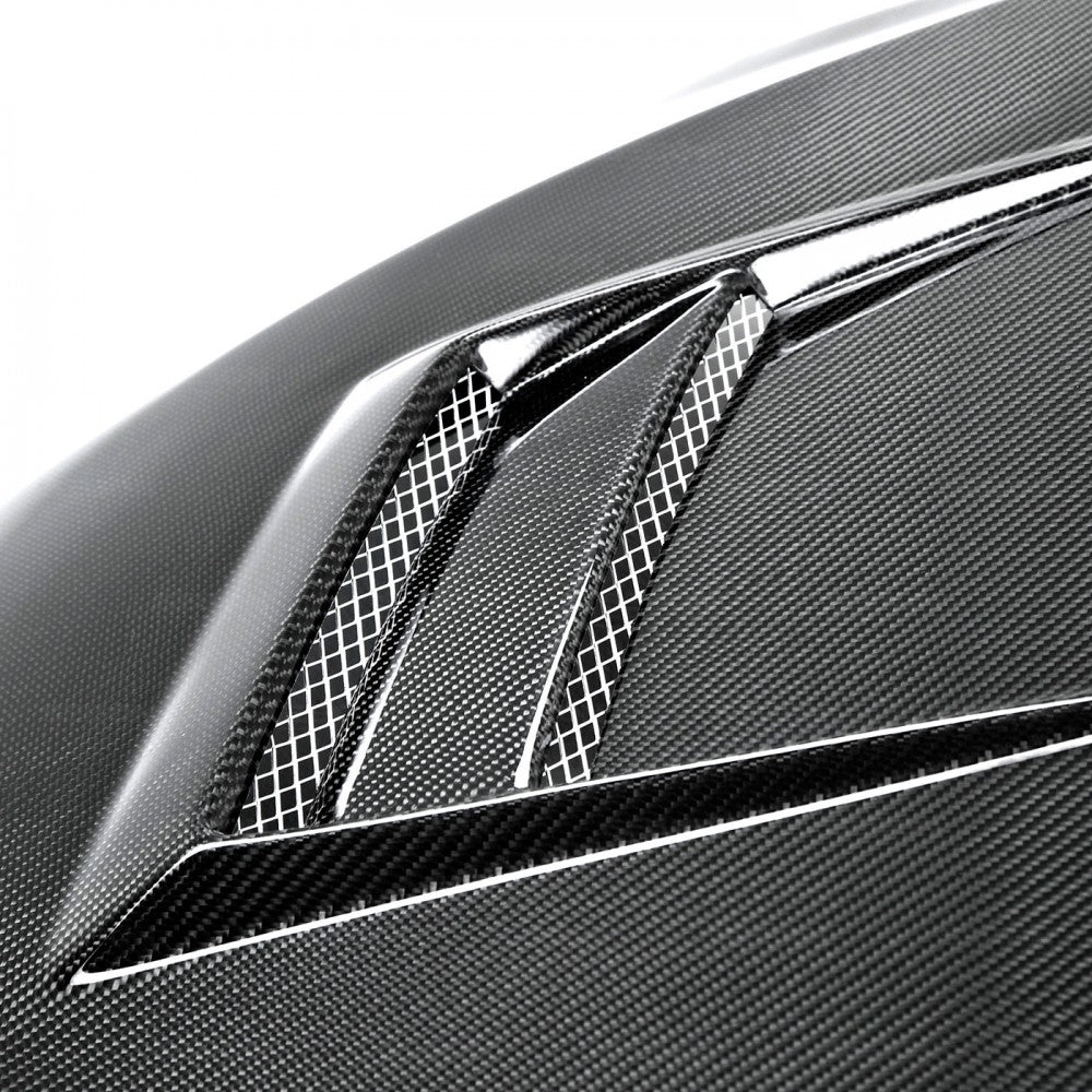 SEIBON CARBON 2008-2015 MITSUBISHI LANCER EVO X DV-STYLE CARBON FIBER HOOD