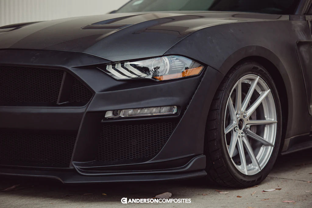 Anderson Composites 2018 - 2023 FORD MUSTANG TYPE-ST (GT500 STYLE) FIBERGLASS FRONT BUMPER WITH FIBERGLASS GRILLE/FRONT LIP